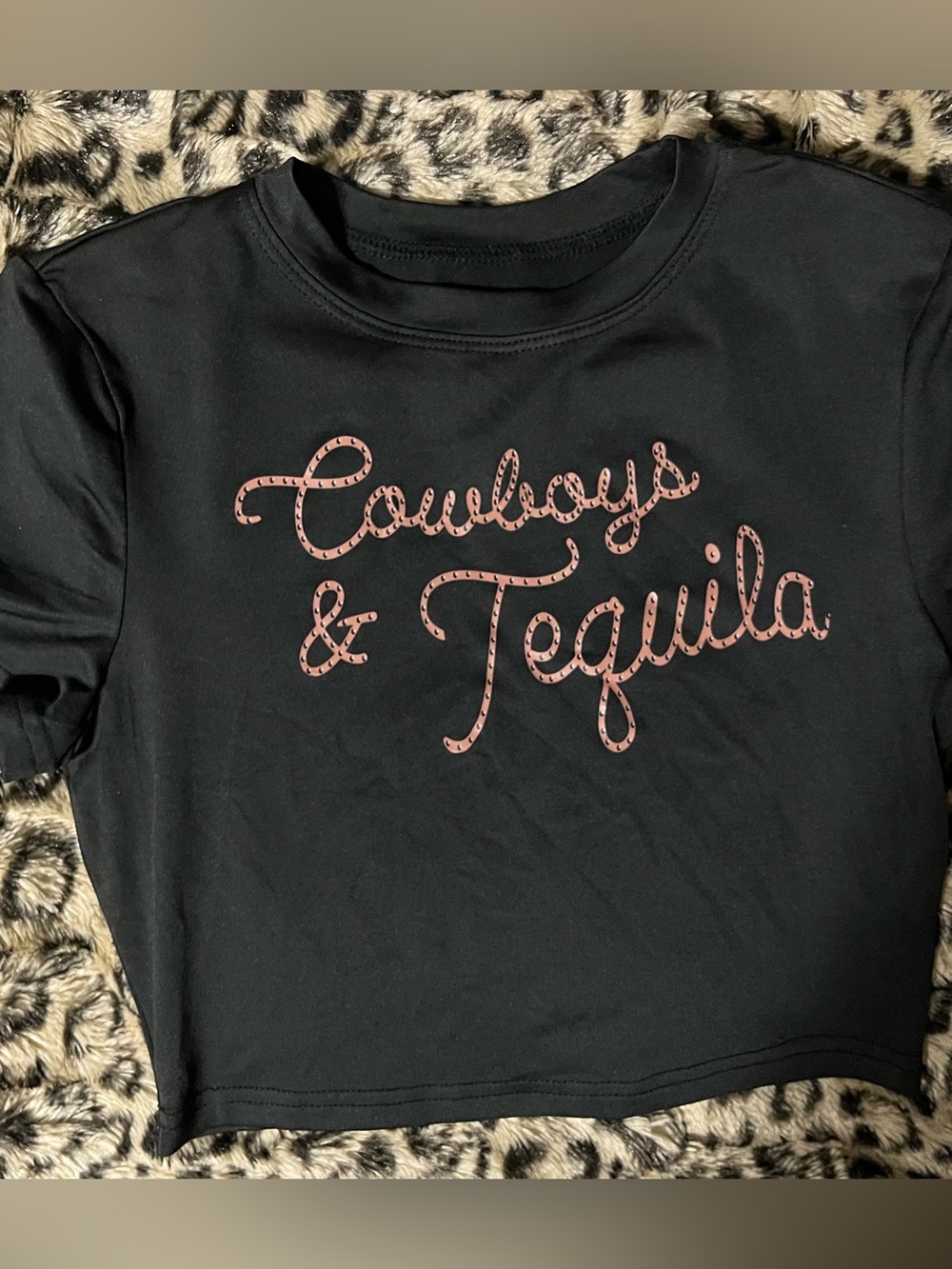 SHEIN Cowboys and Tequila Crop Top